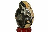 Septarian Dragon Egg Geode - Black Crystals #157872-2